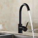 GobekUsa Brass Kitchen Faucet 360 Rotate Swivel Sink Mixer - Black, Single Hole