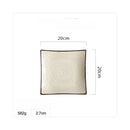 GobekUsa Bone China Porcelain Square Dinner Plate - Blue and White Plant Design