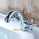 GobekUsa Antique Brass Double Handle Basin Mixer tap Robinet for Kitchen & Bathroom