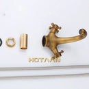 GobekUsa Antique Brass Double Handle Faucet Kitchen Bathroom Basin Mixer Robinet Antique