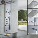 GobekUsa Black Massage Jets Rain Shower Column Thermostatic Mixer Shower Panel