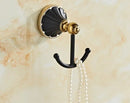 GobekUsa Gold Black Bathroom Accessories Set, Towel Bar, Toilet Brush Holder, Paper Holder