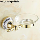 GobekUsa Golden Polished Porcelain Bath Hardware Set for Bathroom Essentials