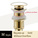 GobekUsa Brass Bathroom Sink Pop Up Drain for Lavatory Basin - HJ-0618F