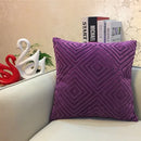 GobekUsa Geometric Chenille Flocking Cushion Cover in Grey Yellow Purple Red, 45x45cm/30x50cm