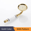 GobekUsa Antique Brass Hand Held Shower with Luxury Ceramics - Round Rainfall Faucet