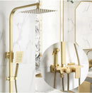 GobekUsa Brushed Gold Bath & Shower Faucet Set for Luxurious Rainfall Experience