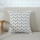 GobekUsa Grey Pink Geometric Embroidered Cushion Cover, 45x45cm