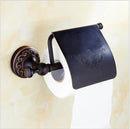 GobekUsa Carved Flowers Blackened Copper Bathroom Accessories Set