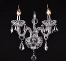GobekUsa Clear Crystal Wall Lamp with LED Bulbs for Luxury Bedside Lighting