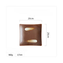GobekUsa Bone China Porcelain Square Dinner Plate - Blue and White Plant Design