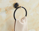 GobekUsa Gold Black Bathroom Accessories Set, Towel Bar, Toilet Brush Holder, Paper Holder