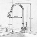 GobekUsa Gold Brass Kitchen Faucet Rotatable Mixer Tap Single Handle Hot&Cold Water