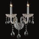 GobekUsa Crystal Lamp Wall Light with LED Bulbs and Silk Fabric Lampshade