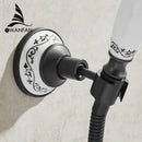 GobekUsa Black Brass Swivel Handheld Shower Mount Bracket Holder - Bathroom Accessory