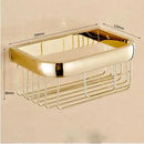 GobekUsa Gold Bathroom Accessories Set: Towel Shelf, Towel Bar, Paper Holder, Cloth Hook