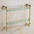 GobekUsa Brass & Crystal Bathroom Set: Towel Rack, Towel Bar, Paper Holder, Soap Dish