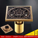 GobekUsa Antique Brass Fish Style Shower Drain 10cm Square Floor Drainer