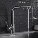 GobekUsa Brass Brushed Nickel Kitchen Faucet High Arch Swivel Pull Out Spray Mixer Tap