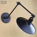 GobekUsa Industrial Swing Arm Wall Lamp Black Switch On Off Sconces Iron