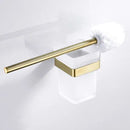 GobekUsa Bath Set: Towel Rack, Corner Shelf, Paper Holder, Mixer Faucet - Brushed Matt Gold