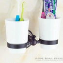 GobekUsa Black Porcelain Brass Bathroom Accessories Set