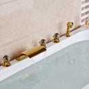 GobekUsa LED Waterfall Bath Tub Faucet with Handshower
