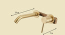 GobekUsa Gold Brass In-Wall Basin Faucet Mixer Tap for Hot Cold Bathroom Sink