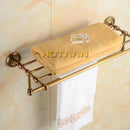 GobekUsa Brass Towel Rack, Antique Brass Holder, 50cm Shelf, Bathroom Accessories