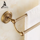 GobekUsa Brass Double Towel Bar Bathroom Shelf Black Towel Rack Holder