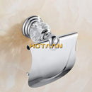 GobekUsa Crystal Chrome Toilet Paper Holder - Wall Mount Paper Towel Rack