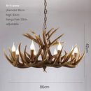 GobekUsa Deer Antler Chandelier: American Retro Resin Horn Lamps for Rustic Home Decor