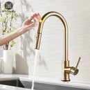 GobekUsa Gold Kitchen Faucet with Touch Sensor Control for Sensitive Mixer Experience