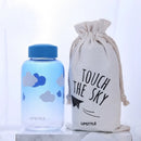 GobekUsa Animal Glass Water Bottle with Sleeve | Cute Kawaii Design for Outdoor Activities