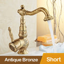GobekUsa Black Flower Carved Basin Mixer Tap with Swivel Neck, Single Lever Control