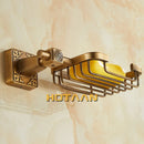 GobekUsa Antique Brass Bathroom Soap Basket Wall Mounted Soap Dish Holder
