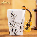 GobekUsa Acoustic Guitar Mug 400ml Ceramic Coffee Cup Music Tea Tumbler Decoration