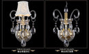 GobekUsa K9 Crystal Gold Wall Lamp with LED Bulbs & Lampshades, Luxury Bedside Light