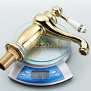 GobekUsa Gold Finish Modern Luxury Basin Faucet Single Handle Hot & Cold Brass Tap