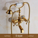 GobekUsa Gold Brass Bathroom Shower Faucet Set Single Handle Rainfall Wall Mounted