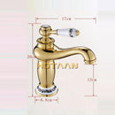 GobekUsa Gold Finish Modern Luxury Basin Faucet Single Handle Hot & Cold Brass Tap