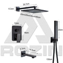 GobekUsa Black Rain 16" Shower Faucet with 3-ways Mixer and Handshower
