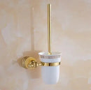 GobekUsa Brass & Jade Gold Bathroom Accessories Set: Paper Holder, Towel Bar, Soap Basket
