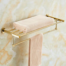 GobekUsa Gold Brass Bath Hardware Set: Towel Rack, Paper Holder, Toilet Brush Holder, Towel Ranger, Hooks