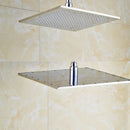 GobekUsa Brushed Nickel LED 16" Rainfall Shower Head with Color Changing Lights