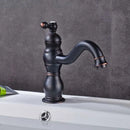 GobekUsa Brushed Nickel Basin Faucet with Long Spout - Deck Mounted Single Handle Mixer