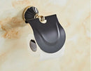 GobekUsa Gold Black Bathroom Accessories Set, Towel Bar, Toilet Brush Holder, Paper Holder