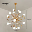 GobekUsa Acrylic Molecule Chandelier Golden Kitchen Restaurant Lighting Sputnik Globe Lamp