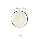 GobekUsa Hammer Grain Gold Glass Salad Bowl - Round Ceramic Fruit Bowl