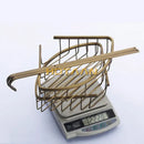 GobekUsa Brass Bathroom Shower Shelf Basket - Double Layer Antique Finish Holder